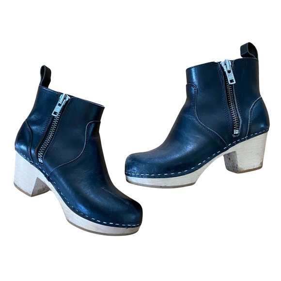 SWEDISH HASBEENS Emy Zipper Boots Black HASBEEN booties 36 6 - Picture 2 of 8